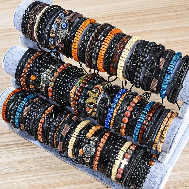 16pcs Random Men's Bangle Bracelet Set, Gift for Him